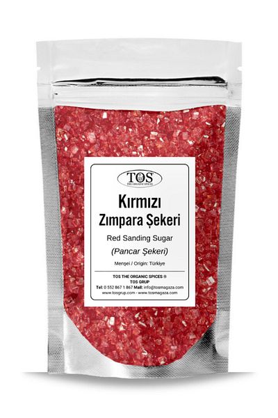 TOS The Organic Spices 250 g Red Sanding Sugar - Red Sanding Sugar