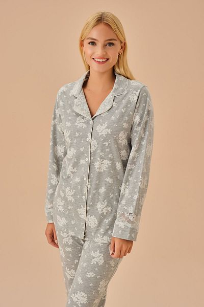 SUWEN Masculine Griss Pajama Set