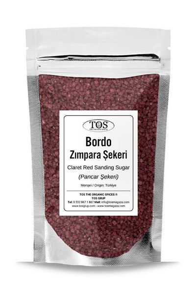 TOS The Organic Spices 250 g Claret Red Burgundy Sanding Sugar