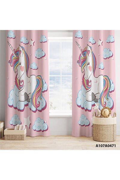 A2ZTR Unicorn Desen Çocuk Ve Bebek Odası (PERDE,YATAK ÖRTÜSÜ,HALI,TABLO,YASTIK VE KIRLEN KILIFI)