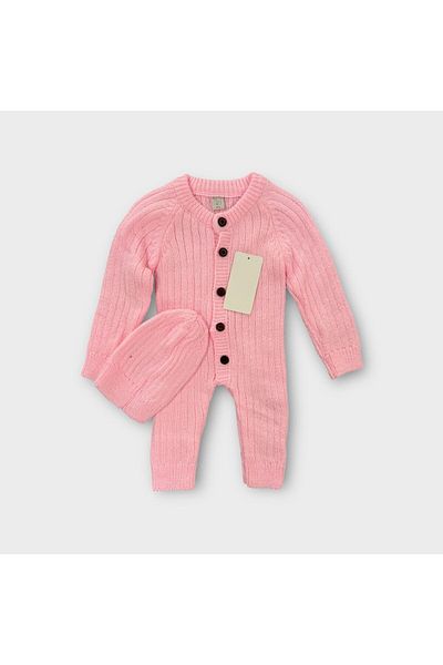 EM&FA TEKSTİL Baby Knitwear Beret Jumpsuit