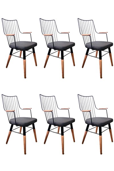 trendevim Ahşap Kollu Sandalye Cafe Sandalye Mutfak Sandalye Ahşap Ayak Sandalye 6 Adet Fiyatıdır