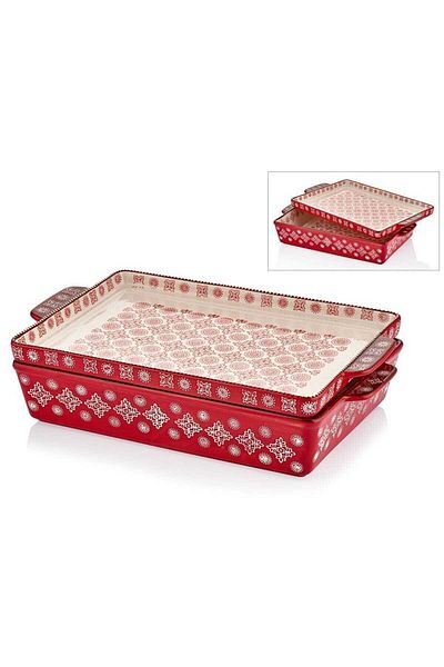 Cemile Red Lid Serving Oven Container 1sdk-16441-k