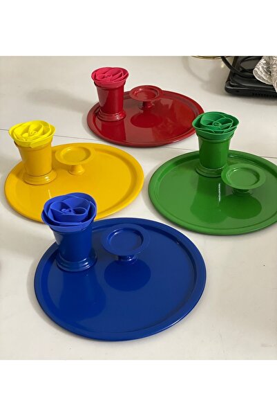 Elzem 4 COLOR TRAY ROSE BUCKET AND PASTA GREEN RED YELLOW BLUE