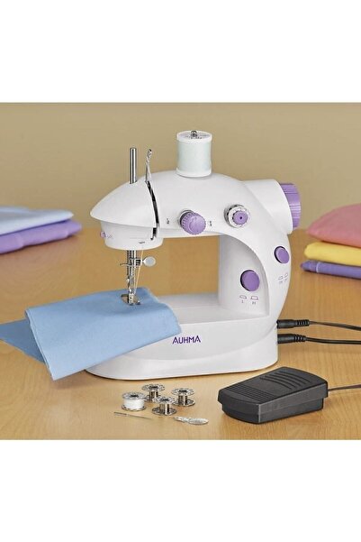 HandHeld Işıklı Pedallı Dikiş Makinesi Mini Asw1 Beyaz Nakış ( Lisinya )