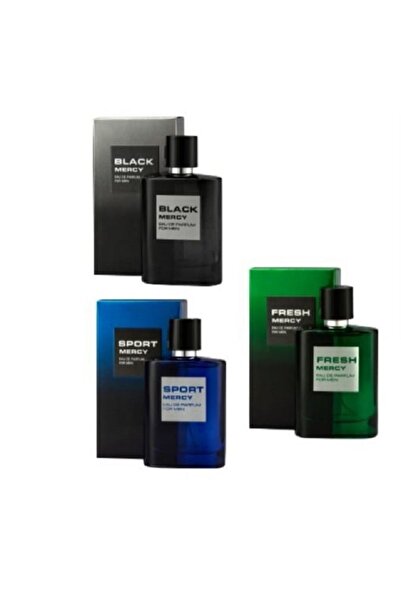 Mercy PARFUM ERKEK MERCY 50 ML 3 LÜ ( BLACK-SPORT-FRESH)