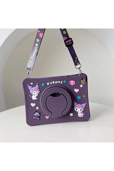 UnDePlus حافظة متوافقة مع iPad Air 11 بوصة M2/m3 Air 4/5 حافظة Kuromi Fun للأطفال مع حامل