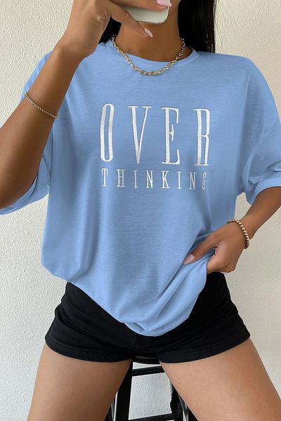 uyguntarz Unisex tričko s tištěným designem Over Thinking