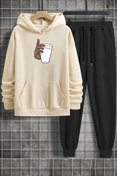 uyguntarz Unisex-Trainingsanzug-Set mit Tupac Coffee-Aufdruck