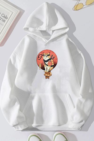 uyguntarz Unisex φούτερ με στάμπα Shinobi Cat