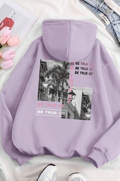 uyguntarz Sweatshirt mit Aufdruck „Be True Of“