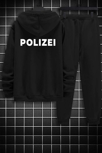 uyguntarz Σετ φόρμας Unisex Polizei Back Printed
