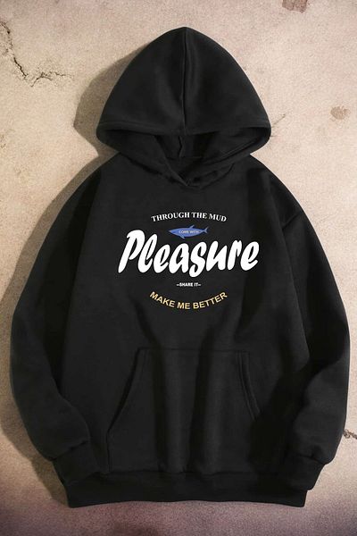 uyguntarz Φούτερ με στάμπα με μεγάλο μέγεθος Pleasure