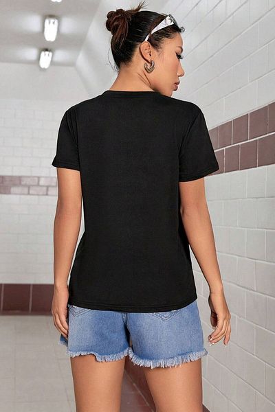 uyguntarz Μπλουζάκι California Club με στάμπα Unisex Navy Blue Oversize - Λεπτομέρεια γιακά και μανίκι