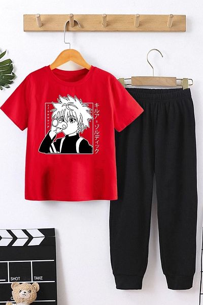 uyguntarz Sunny Kids Killua Zoldyck Bottom - Top Tracksuit Set