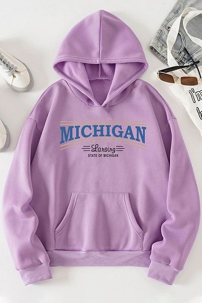 uyguntarz Unisex φούτερ με σχέδιο Michigan