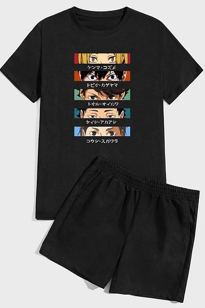 uyguntarz Cosplay Haikyuu Print Shorts Set