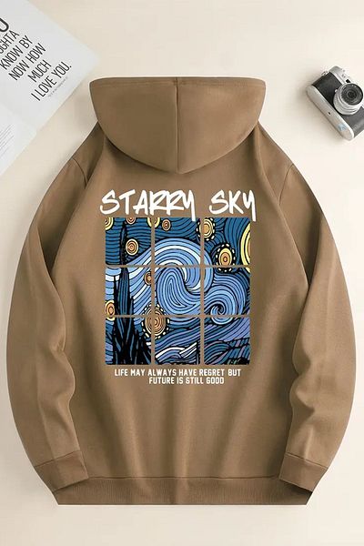 uyguntarz Übergroßes Unisex-Sweatshirt mit Sternenhimmel-Print