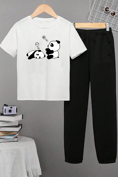 uyguntarz Kids Sleep Panda Bottom - Σετ φόρμας στο επάνω μέρος