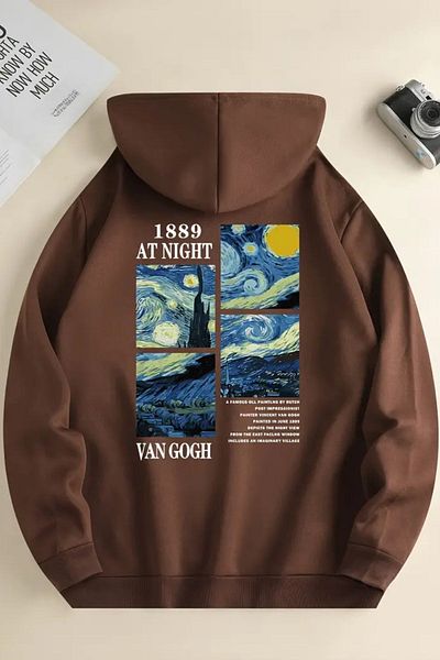 uyguntarz Vangogh Printed - суитшърт с голяма кройка