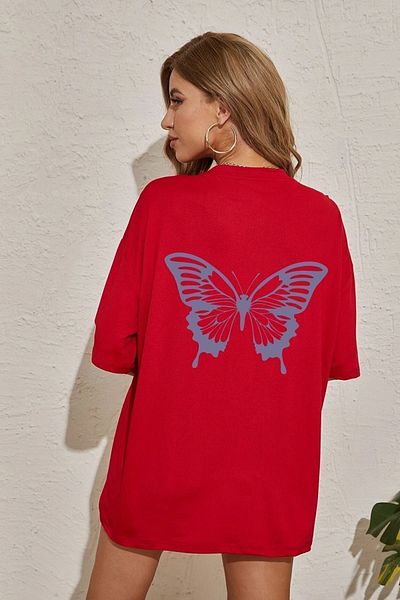 uyguntarz Unisex-T-Shirt mit Schmetterlingsdruck