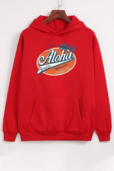 uyguntarz Unisex Aloha Printed Sweatshirt