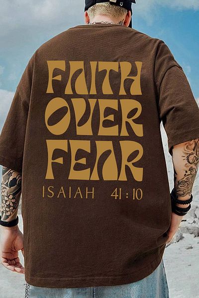 uyguntarz Fear Printed Ανδρικό μπλουζάκι Oversize