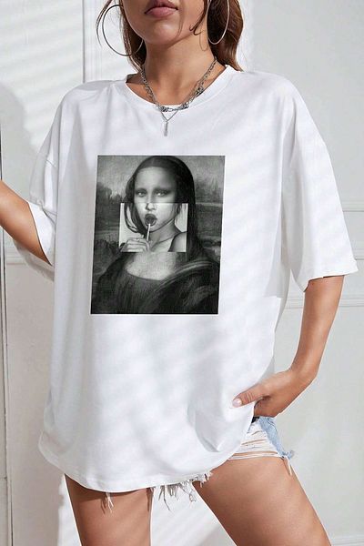 uyguntarz Unisex tričko s potiskem Mona Lisa