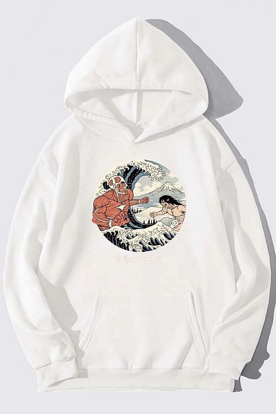 uyguntarz Φούτερ με στάμπα Unisex Kanagawa Oki Nami Ura