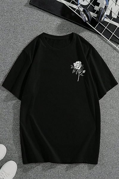 uyguntarz Μπλουζάκι με στάμπα Nature Blossom Unisex Oversize