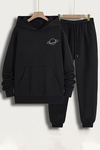 uyguntarz Unisex-Trainingsanzug-Set mit Saturn-Aufdruck
