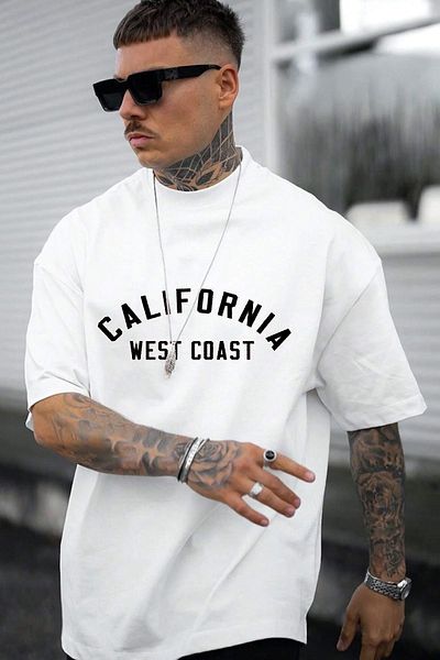 uyguntarz Unisex-Übergroßes T-Shirt mit West Coast-Print