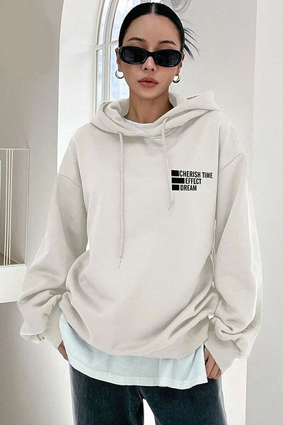 uyguntarz Unisex φούτερ με στάμπα Cherish Time