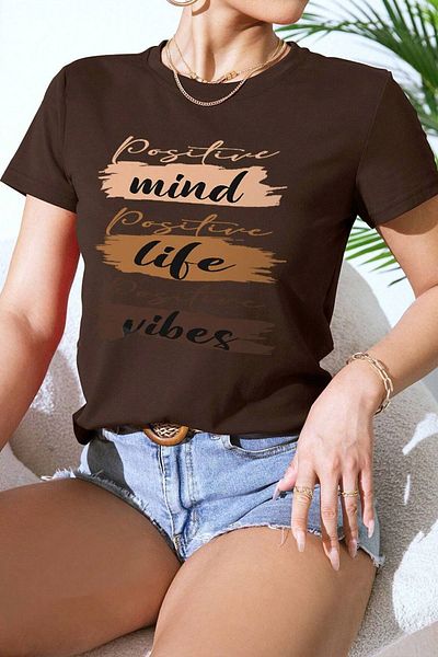 uyguntarz Übergroßes Unisex-T-Shirt mit „Mind Life Vibes“-Aufdruck