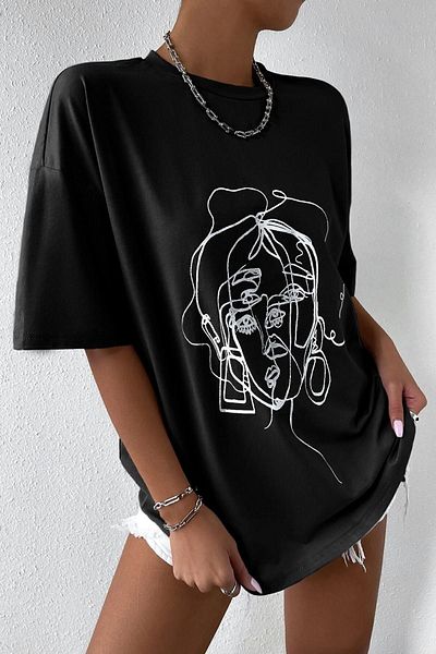 uyguntarz Μπλουζάκι Unisex Woman One Line printed