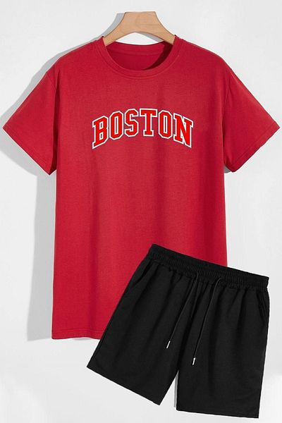 trendypassion Boston Shorts T-shirt Tracksuit Set