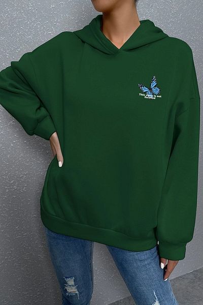 uyguntarz Unisex φούτερ με στάμπα με πεταλούδα