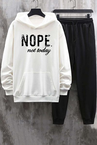 uyguntarz Bedrucktes Unisex-Trainingsanzug-Set „Nope“.