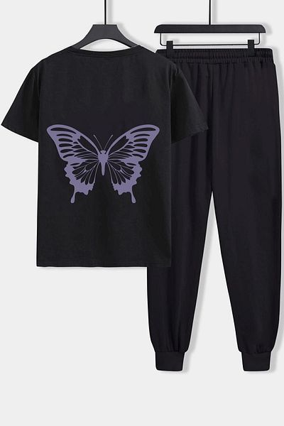 uyguntarz Σετ φόρμας 2 τεμαχίων Unisex με στάμπα πεταλούδας