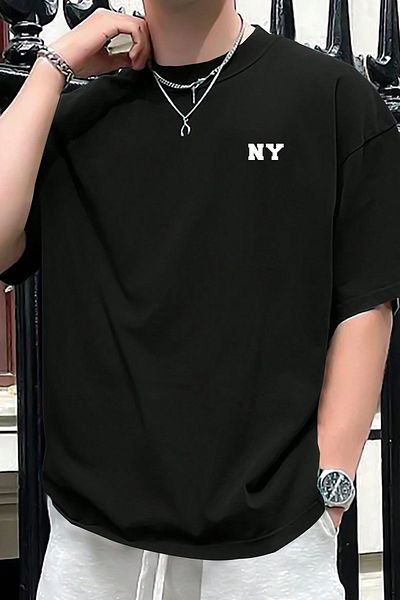 uyguntarz Ανδρικό μπλουζάκι με Ny printed Oversize