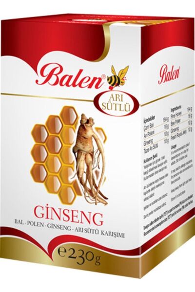 Balen Kırmızı Ginseng 230 Gr Bal Polen Ginsenk Arı Sütü Karışımı Kırmızı Ginsek