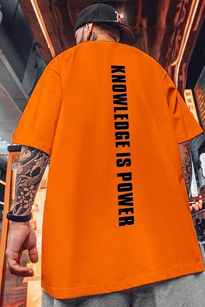 uyguntarz Unisex-T-Shirt mit „Wissen ist Macht“-Aufdruck