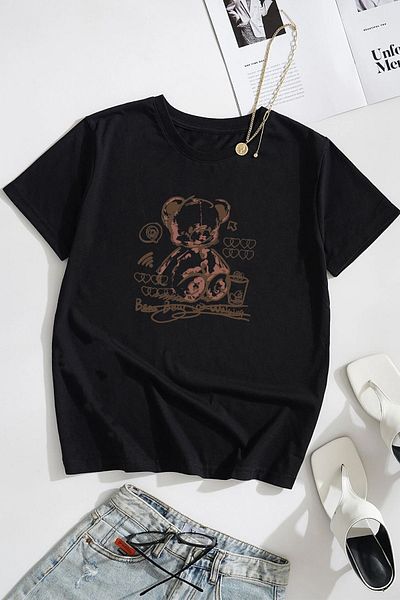 uyguntarz Μπλουζάκι Unisex Bear Bear με εμπριμέ σχέδιο