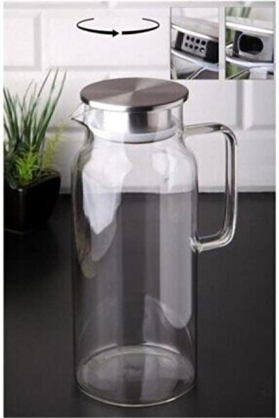 çerçi Cam Sürahi Borosilikat 1 Ltr (BUZDOLABI KAPAK RAFINA SIĞAR)