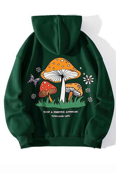 uyguntarz Unisex φούτερ με στάμπα με μανιτάρια
