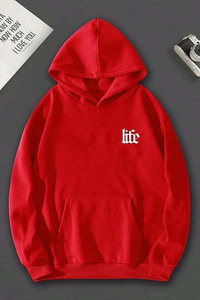 uyguntarz Unisex Oversize Life Printed Sweatshirt