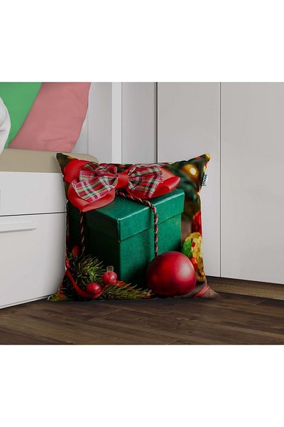 Sakallı Husă de pernă decorativă imprimată 3D cu tematică de Anul Nou