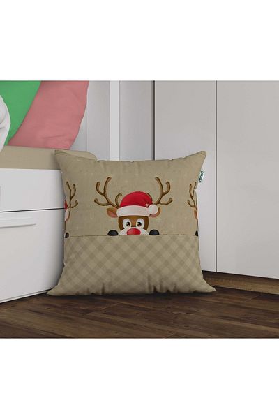 Sakallı Husă de pernă decorativă digitală 3d cu model de cerb