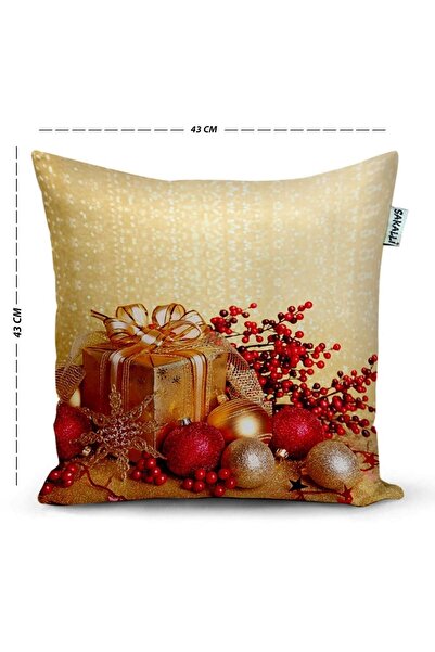 Sakallı Christmas Themed 3D Printed Decorative Throw Pillow Cover