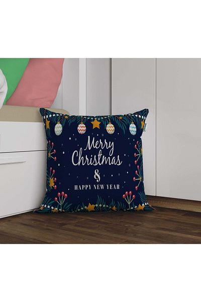 Sakallı New Year Pattern 3D Digital Printed Decorative Throw Pillow Cover
